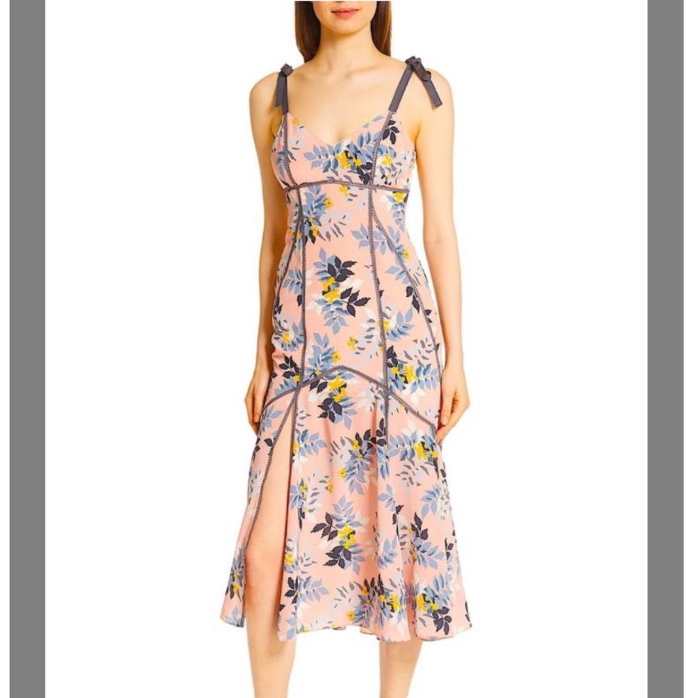 Brand New! CINQ A SEPT Pink Ainsley Silk Dress - Picture 3 of 7